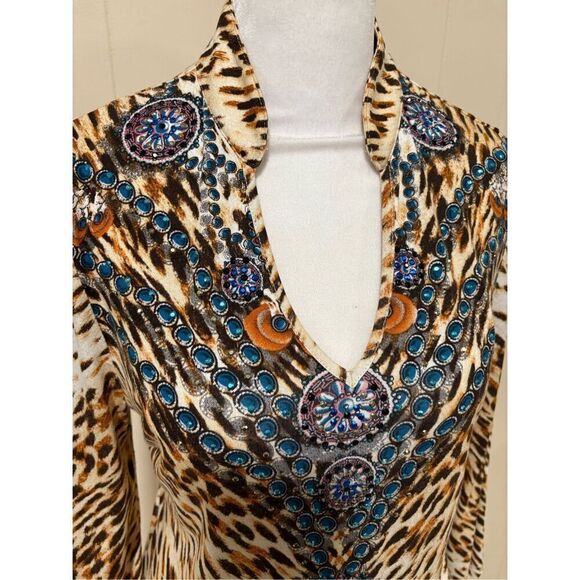 Top, Christina Women’s Top, size S, Tunic, Animal Print - Picture 2 of 6
